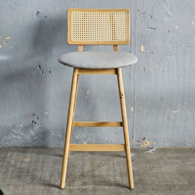 Ghế bar CH301 lưng lưới mây bọc vải gỗ Ash GBSK035