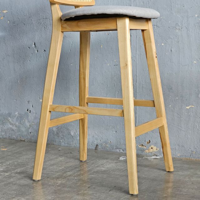 Ghế bar CH301 lưng lưới mây bọc vải gỗ Ash GBSK035