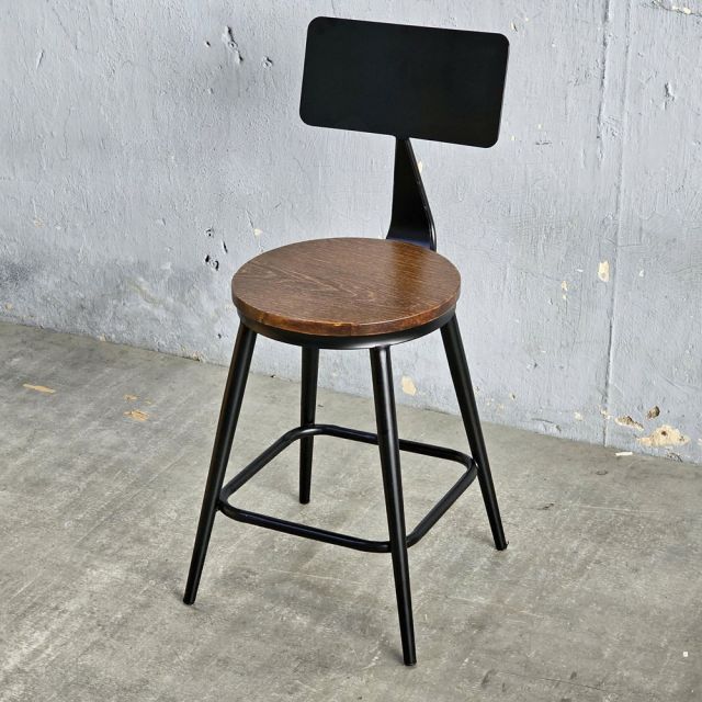 Ghế cafe, ghế có lưng tựa mặt gỗ màu tự nhiên GCF081