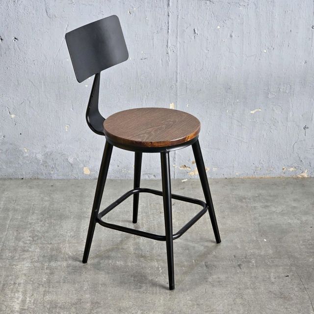 Ghế cafe, ghế có lưng tựa mặt gỗ màu tự nhiên GCF081