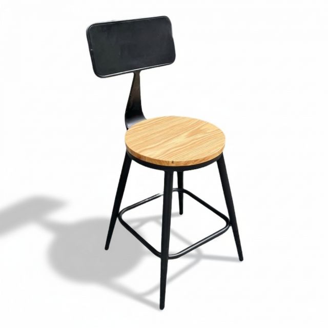 Ghế cafe, ghế có lưng tựa mặt gỗ màu tự nhiên GCF081