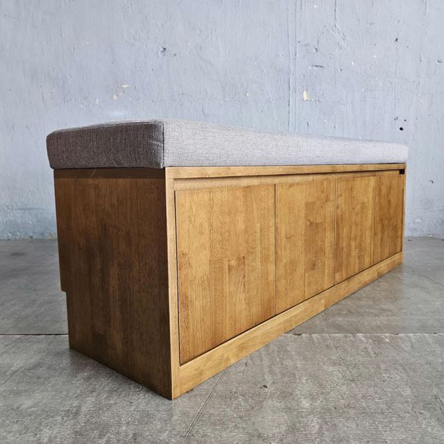 Ghế băng có hộc để giày 120x35x38cm gỗ cao su GBD069