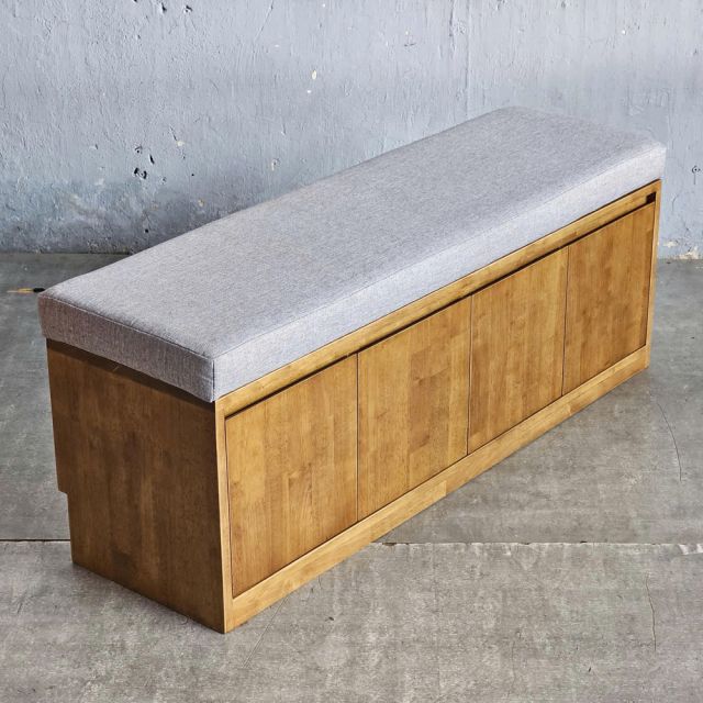 Ghế băng có hộc để giày 120x35x38cm gỗ cao su GBD069