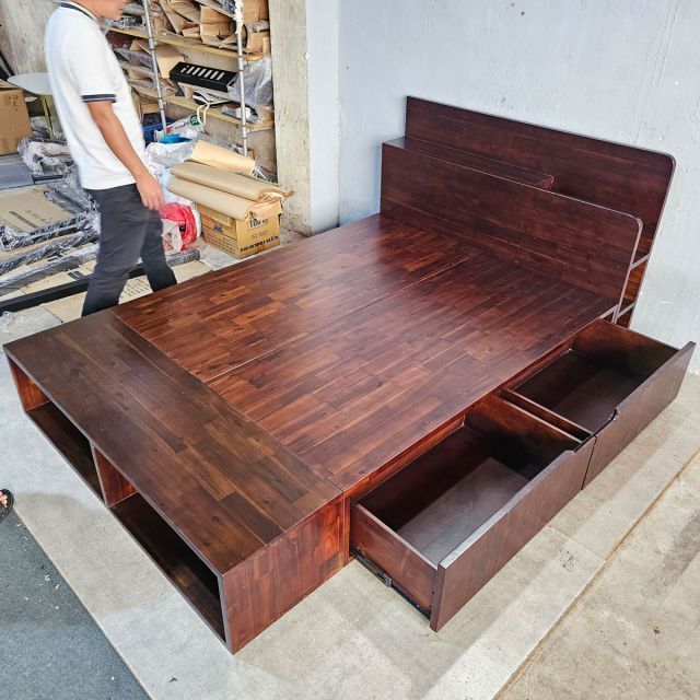 Giường ngủ 120x220x90cm gỗ tràm GN68057