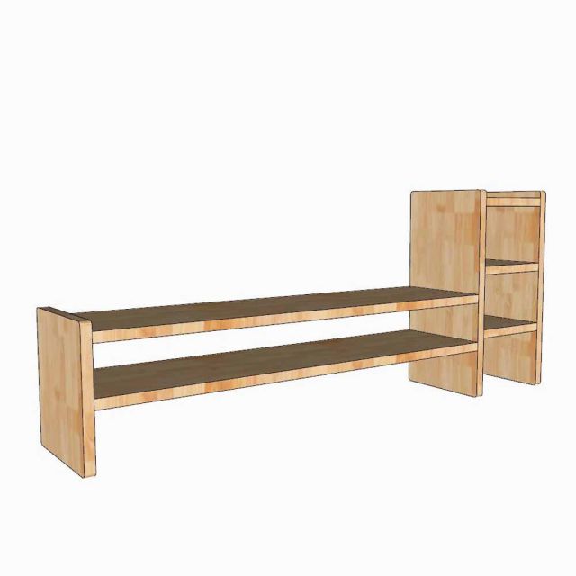 Kệ màn hình máy tính 100x20x43cm gỗ cao su MS68022