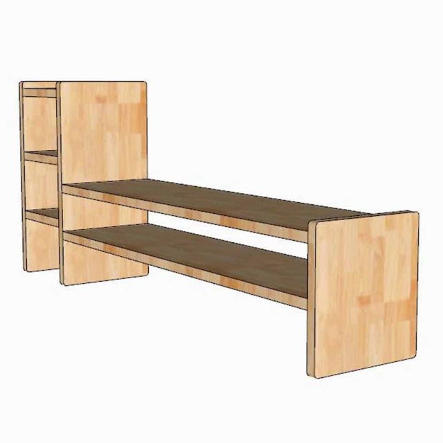 Kệ màn hình máy tính 100x20x43cm gỗ cao su MS68022