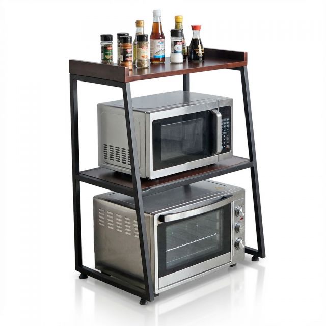 Kệ để lò nướng, lò vi sóng 60x40x80cm gỗ cao su KVS68014