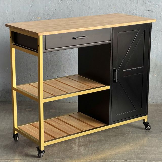 Kệ bếp di động REXO 105x45x95cm gỗ cao su KB68068