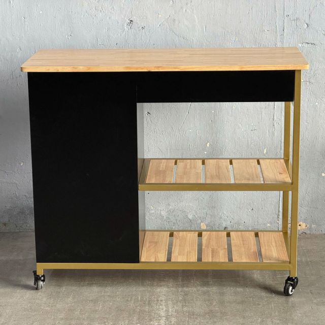 Kệ bếp di động REXO 105x45x95cm gỗ cao su KB68068