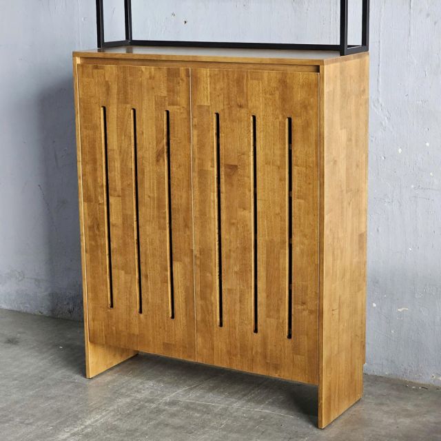 Kệ để giày có giá móc đồ 100x35x224cm gỗ cao su KG68109