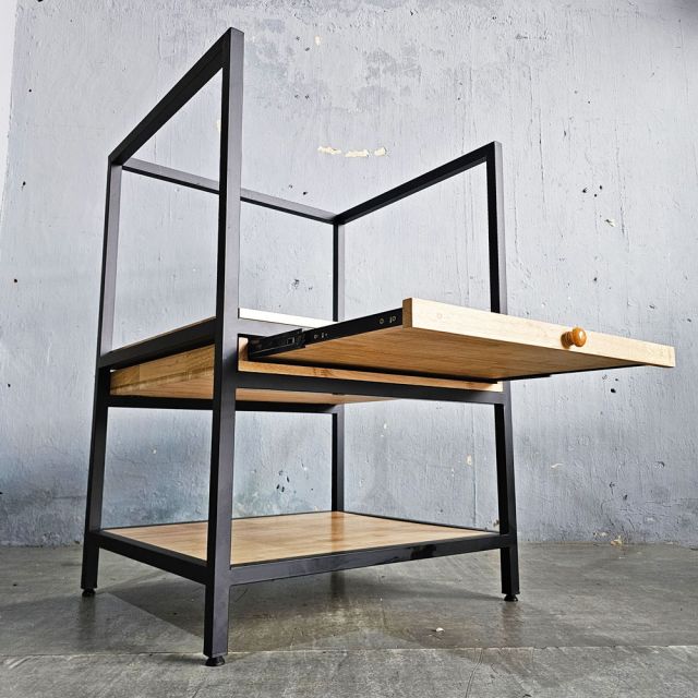 Kệ máy giặt có khay trượt 78x70x110cm gỗ cao su KMG68030