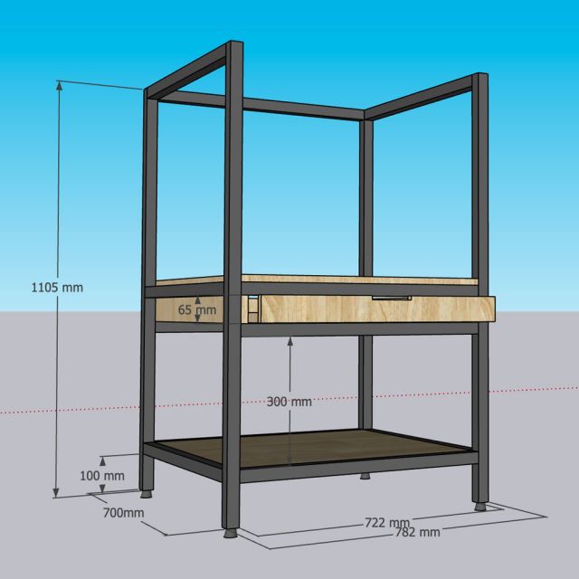 Kệ máy giặt có khay trượt 78x70x110cm gỗ cao su KMG68030