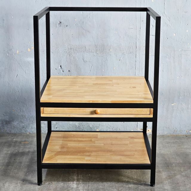 Kệ máy giặt có khay trượt 78x70x110cm gỗ cao su KMG68030