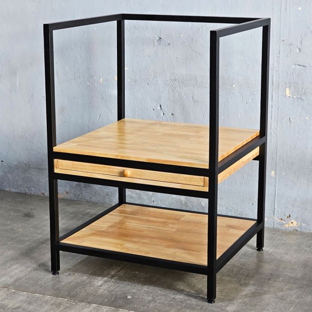 Kệ máy giặt có khay trượt 78x70x110cm gỗ cao su KMG68030