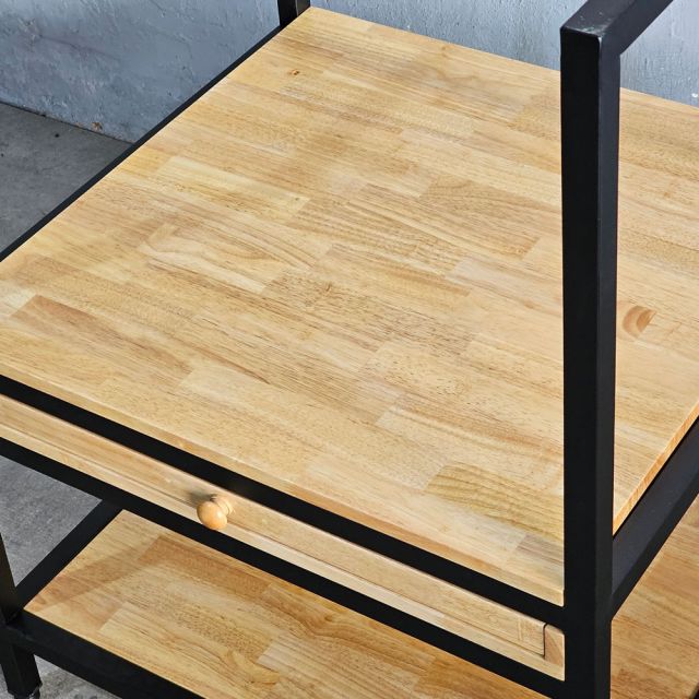 Kệ máy giặt có khay trượt 78x70x110cm gỗ cao su KMG68030