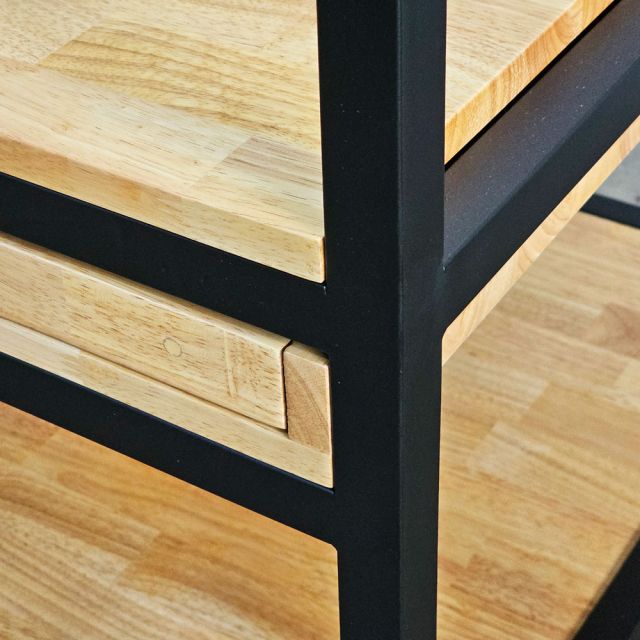 Kệ máy giặt có khay trượt 78x70x110cm gỗ cao su KMG68030