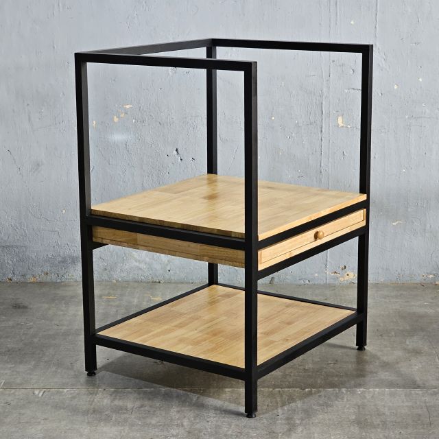 Kệ máy giặt có khay trượt 78x70x110cm gỗ cao su KMG68030