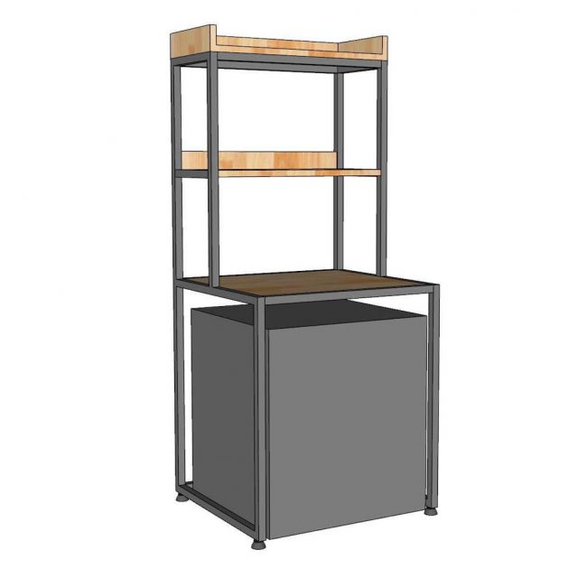 Kệ tủ lạnh AQUA 50L 54x50x120cm gỗ cao su KTLA002