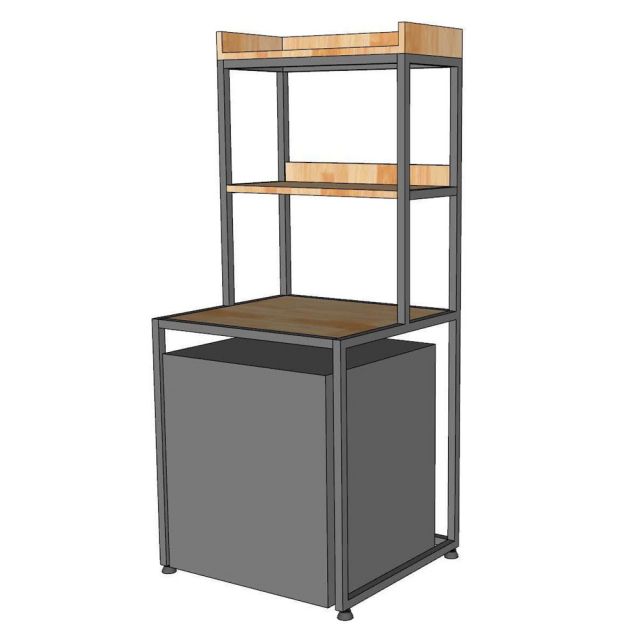 Kệ tủ lạnh AQUA 50L 54x50x120cm gỗ cao su KTLA002