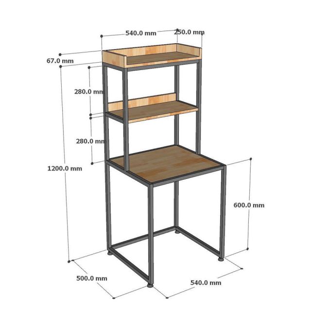 Kệ tủ lạnh AQUA 50L 54x50x120cm gỗ cao su KTLA002