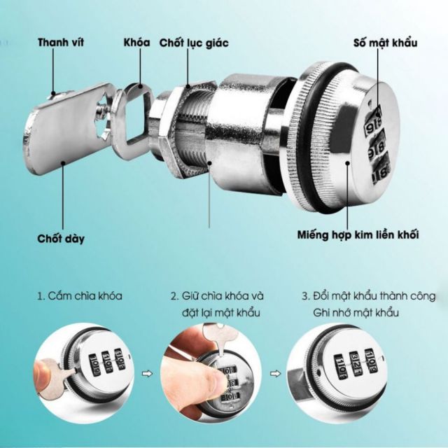 Tủ di động khóa số 80x40x65cm gỗ cao su TCN68083