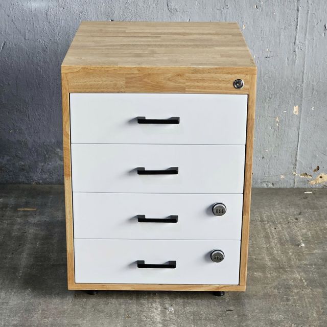 Tủ cá nhân 48x56x66cm gỗ cao su khung chân sắt KTB68244