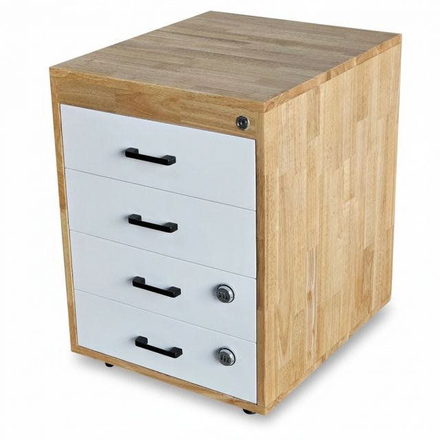 Tủ cá nhân 48x56x66cm gỗ cao su khung chân sắt KTB68244