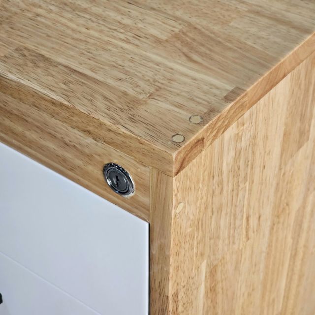 Tủ cá nhân 48x56x66cm gỗ cao su khung chân sắt KTB68244