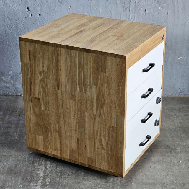 Tủ cá nhân 48x56x66cm gỗ cao su khung chân sắt KTB68244