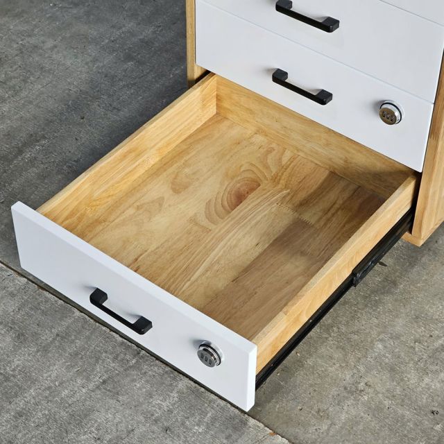 Tủ cá nhân 48x56x66cm gỗ cao su khung chân sắt KTB68244