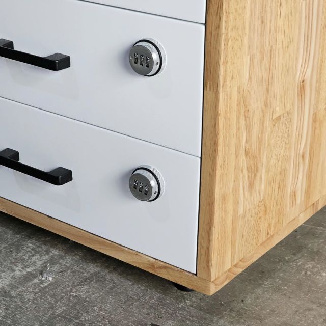 Tủ cá nhân 48x56x66cm gỗ cao su khung chân sắt KTB68244