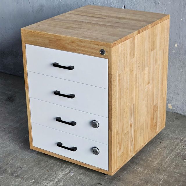 Tủ cá nhân 48x56x66cm gỗ cao su khung chân sắt KTB68244