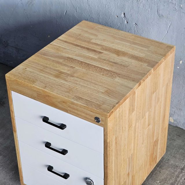 Tủ cá nhân 48x56x66cm gỗ cao su khung chân sắt KTB68244