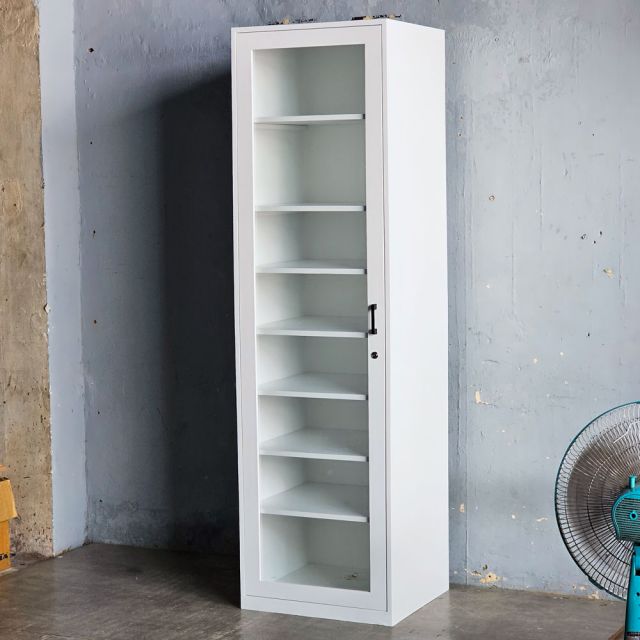 Tủ cửa kính 60x55x210cm gỗ cao su KTB68246