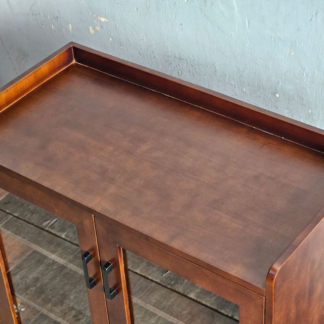 Tủ để đồ cửa kính 90x45x80cm gỗ cao su KTB68245