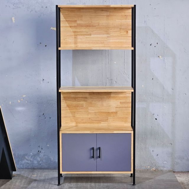 Kệ trang trí có tủ 74x30x170cm gỗ cao su KTT68041