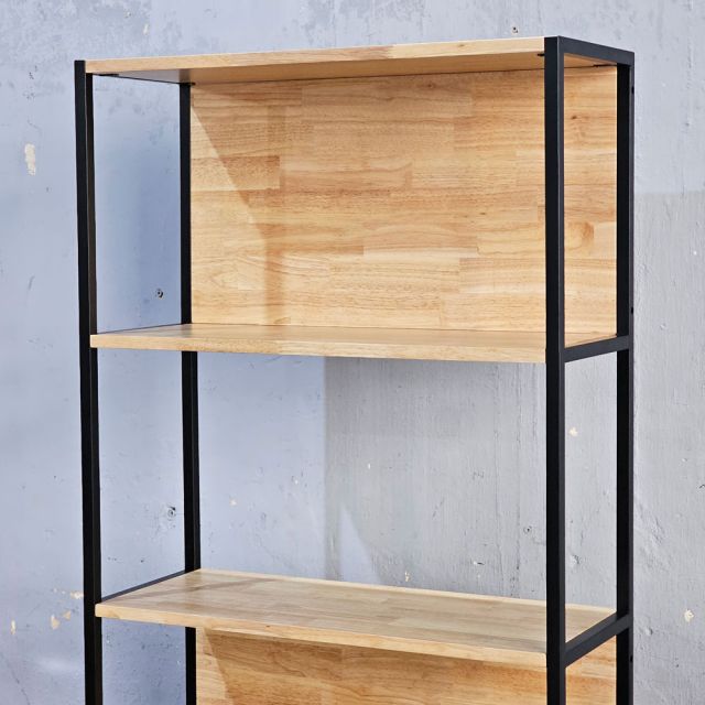 Kệ trang trí có tủ 74x30x170cm gỗ cao su KTT68041