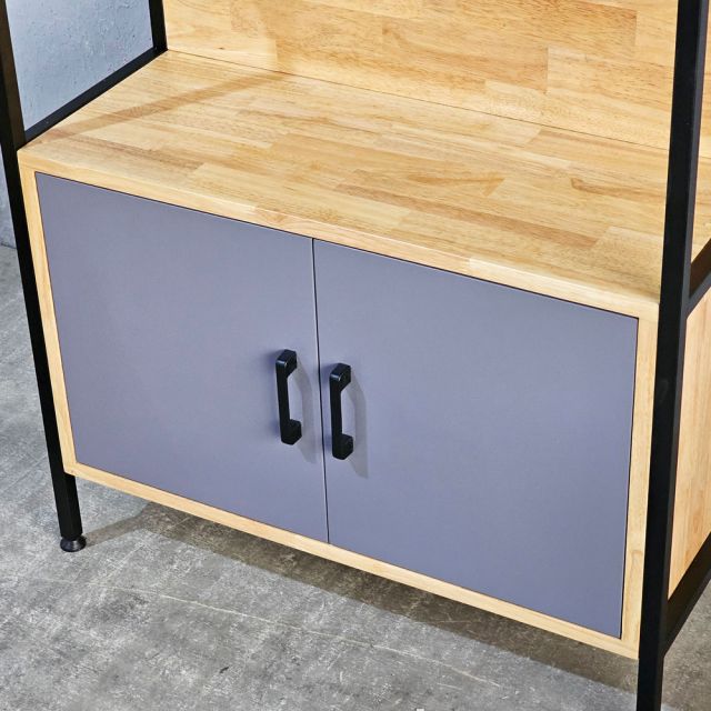 Kệ trang trí có tủ 74x30x170cm gỗ cao su KTT68041