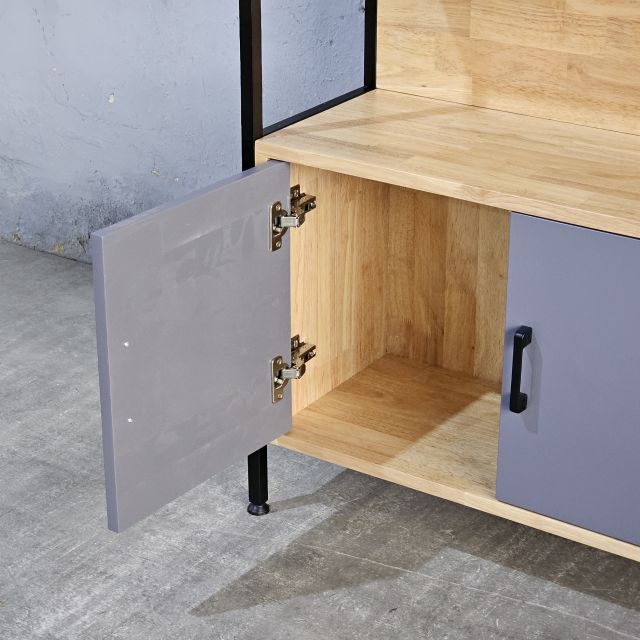 Kệ trang trí có tủ 74x30x170cm gỗ cao su KTT68041