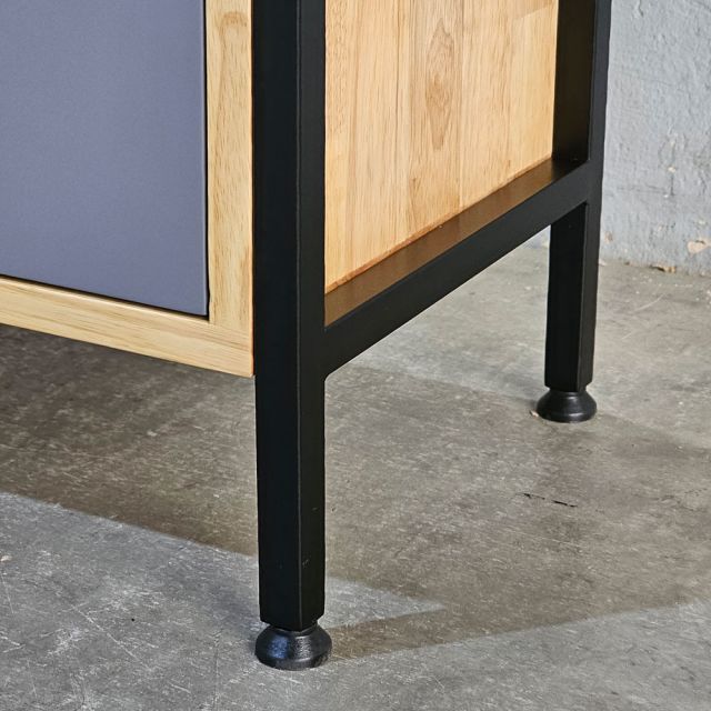 Kệ trang trí có tủ 74x30x170cm gỗ cao su KTT68041