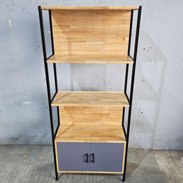 Kệ trang trí có tủ 74x30x170cm gỗ cao su KTT68041