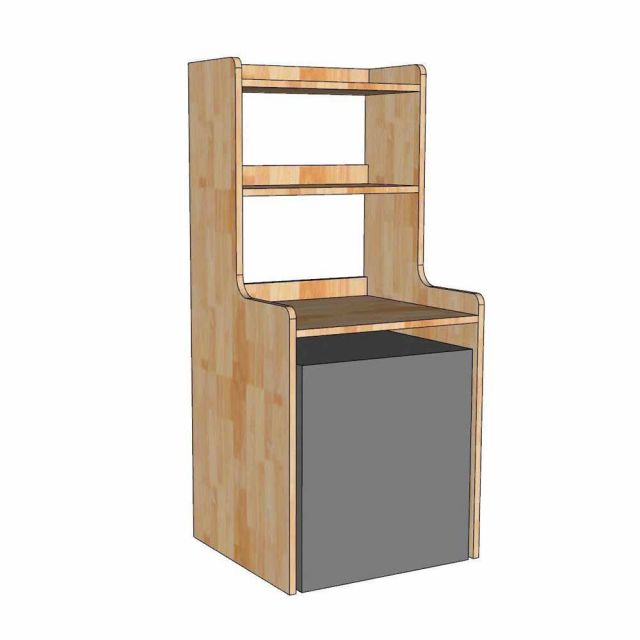 Kệ để tủ lạnh mini 50 lít 54x50x120cm gỗ cao su KTLA003