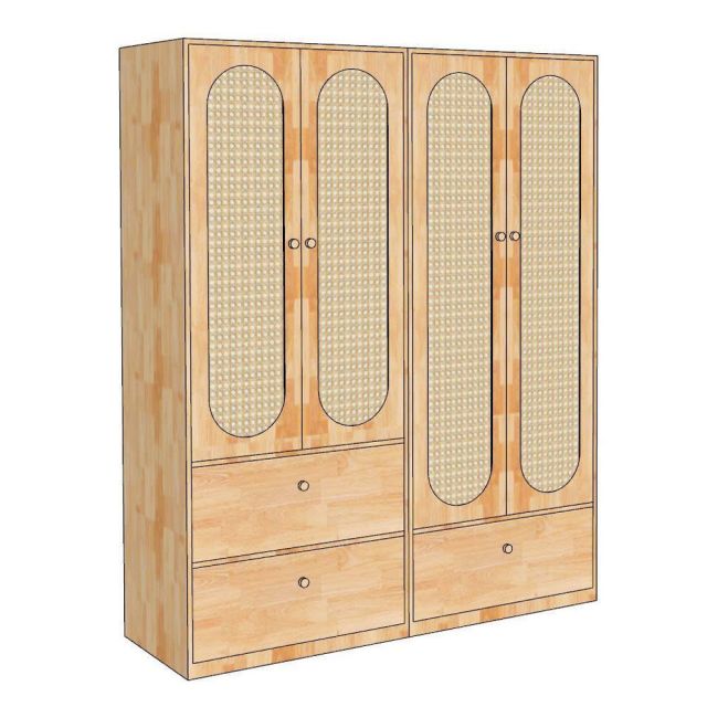 Tủ quần áo 160x55x200cm gỗ cao su TQA68080