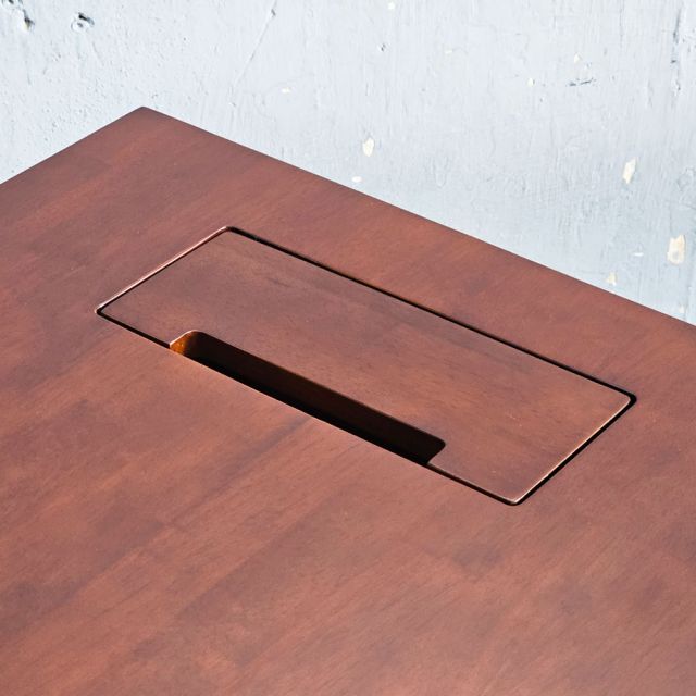 Bàn góc L có hộp điện 150x120cm gỗ cao su ZD034