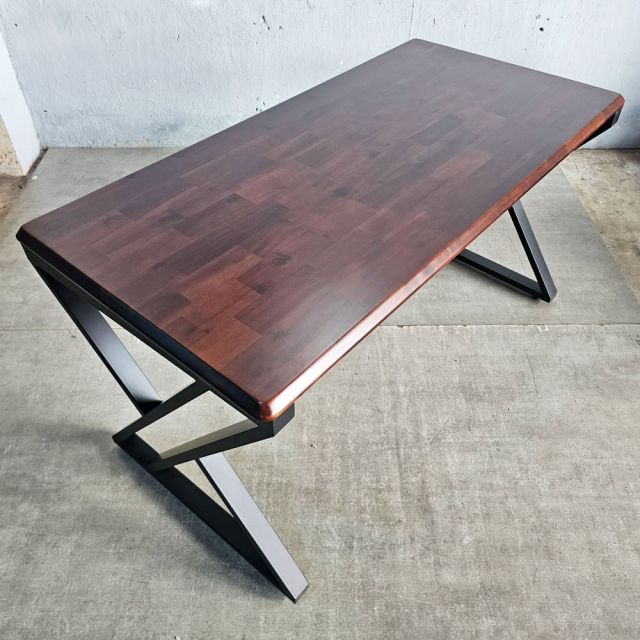 Bàn làm việc 140x70cm gỗ tràm chân chữ X đôi GD68113