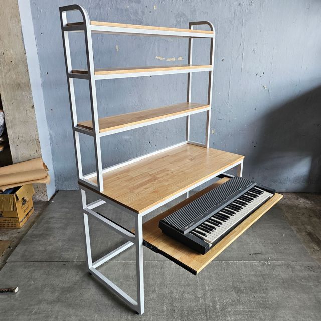 Bàn làm việc có khay đàn 120x60x180cm gỗ cao su FD68088