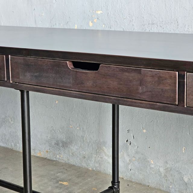 Bàn chân ống nước sắt TANDI 240x60x75cm gỗ tự nhiên BD68154