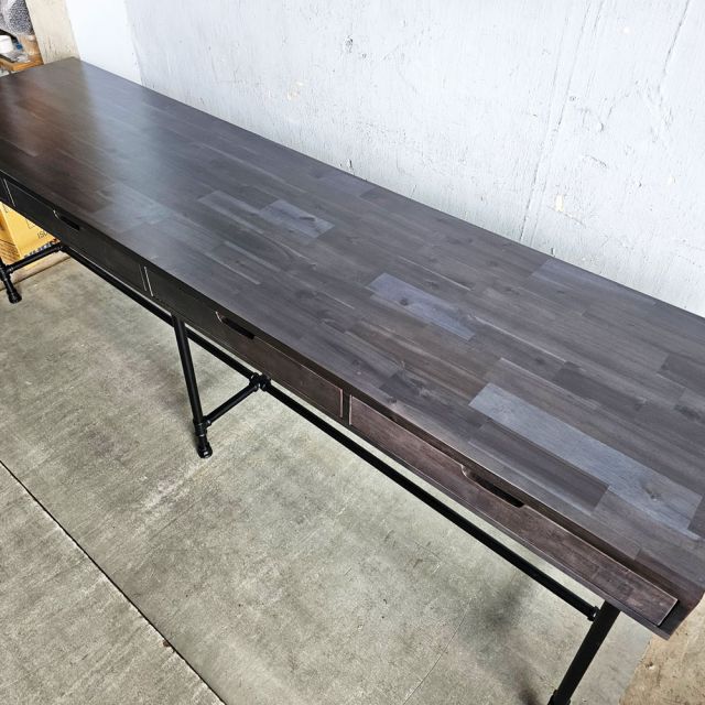 Bàn chân ống nước sắt TANDI 240x60x75cm gỗ tự nhiên BD68154