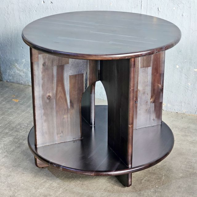 Bàn sofa tròn 2 tầng 70x70cm gỗ tràm TT68360