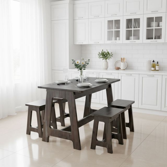 Combo bộ bàn ghế ăn gỗ tràm BBA225